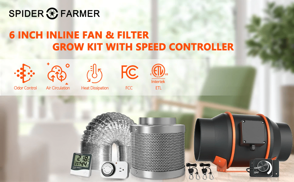 Spider Farmer Canada 6 inch inline fan & filter