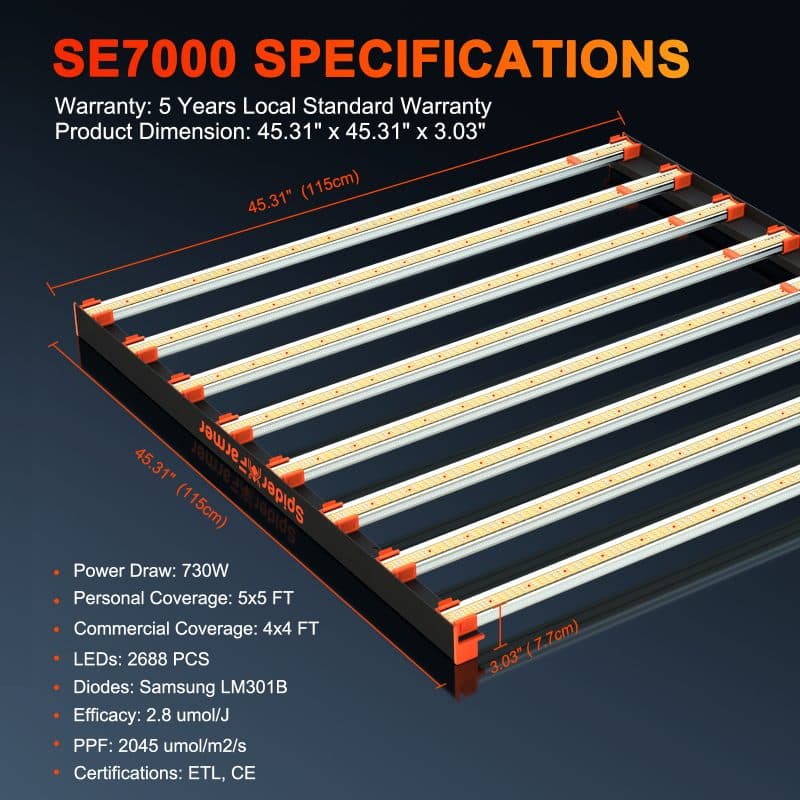 Specifications & Size-SE7000 730W LED