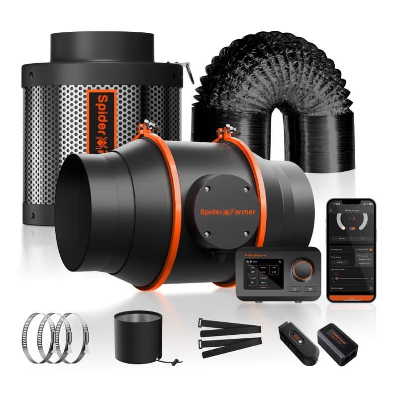 Spider Farmer 6 Inch Inline Fan kits with GGS Controller