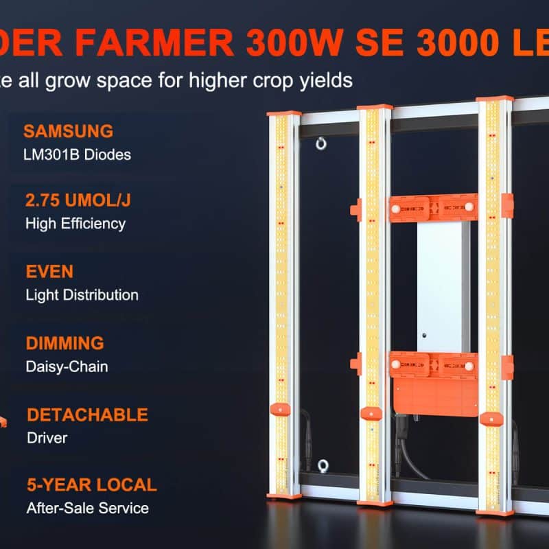 Spider Farmer SE3000 full spectrum led grow light specification