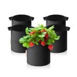 5-pack 5 gallon grow bags Heavy Duty 300G Thickened Nonwoven Plant Fabric Pots with Handles