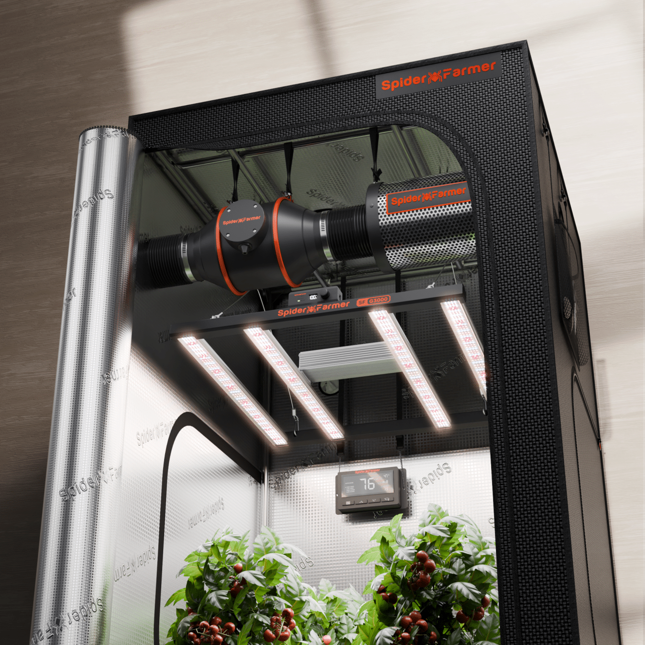 2024 Spider Farmer® 3′ X 3′ X 6′ Complete Grow Tent Kit丨G3000 Full