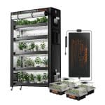 2025 Newest Version Spider Farmer 6 Tier Plant Stand With Grow Lights 220W with 1680D Grow Tent，4 pcs Seed Starter Trays, And 10”X20.75” Seedling Heat Mat