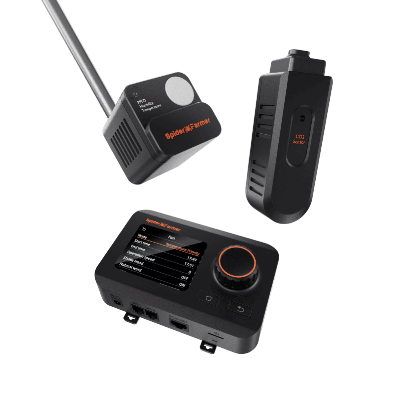 2025 Spider Farmer GGS Comprehensive Climate Controller +Sensorpro Kits: Temperature, Humidity, PPFD, DLI, CO₂, VPD Monitoring, Scheduling, Data Tracking, Bluetooth & WiFi for Optimized Climate Management