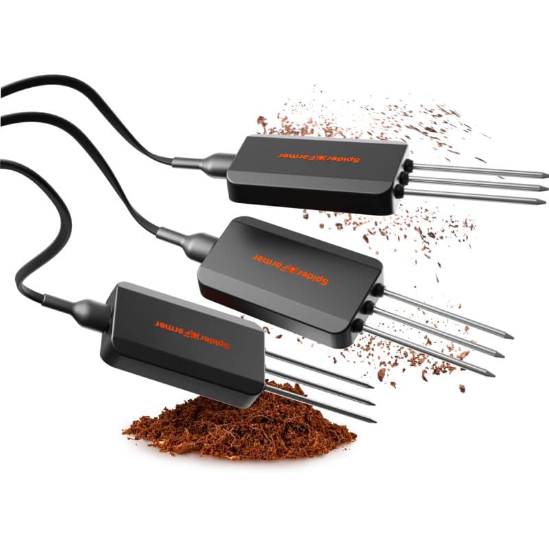 Black Friday Deals丨Pre-order 2025 Spider Farmer 3 Pcs GGS Smart 3-in-1 Soil Sensor Pro | Accurate Drip Irrigation Control, Substrate Type Selection, Monitoring Real-Time Soil EC, Temperature, and Moisture