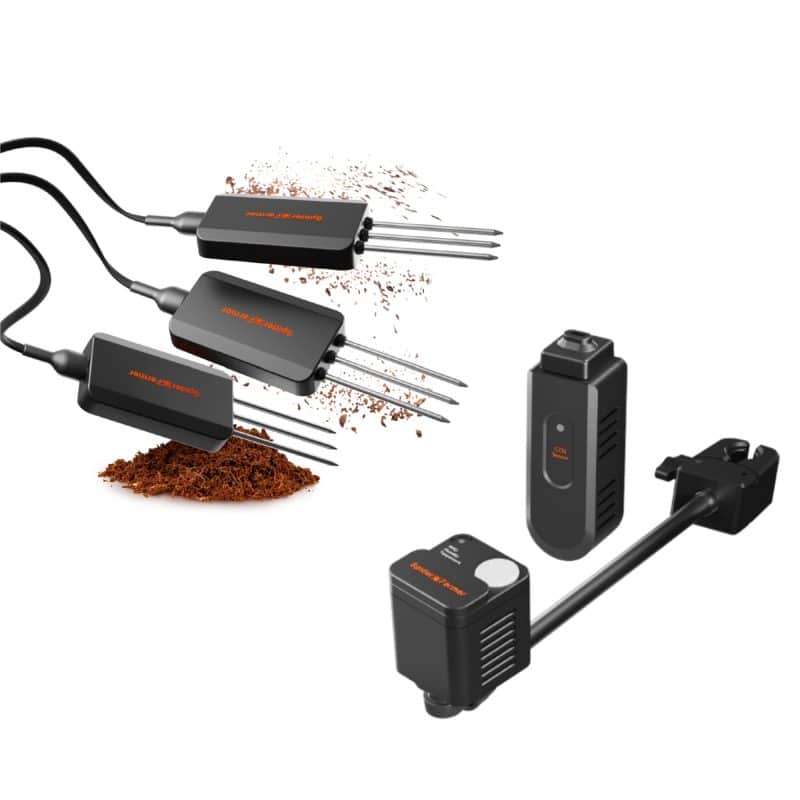 2025 Spider Farmer 3 Pcs GGS 3-in-1 Soil Sensor Pro + GGS Sensorpro Kit | Monitoring Real-Time Soil Data, Temperature, Humidity, PPFD, DLI, VPD,CO₂, Smart Control via APP