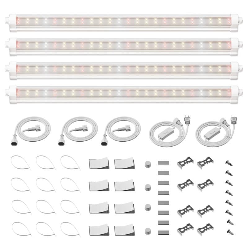 2026 Spider Farmer 1FT Full Spectrum LED Grow Light Strips for Indoor Plants, IP65 Waterproof, 4 Pack, Linkable, Energy-Efficient & Easy Install, Ideal for Plant Stand & Greenhouse